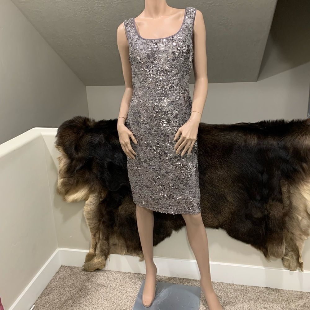 Charming Floral Lace with Sequins Cocktail Dress